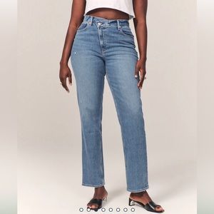 Abercrombie high rise 90s straight jean